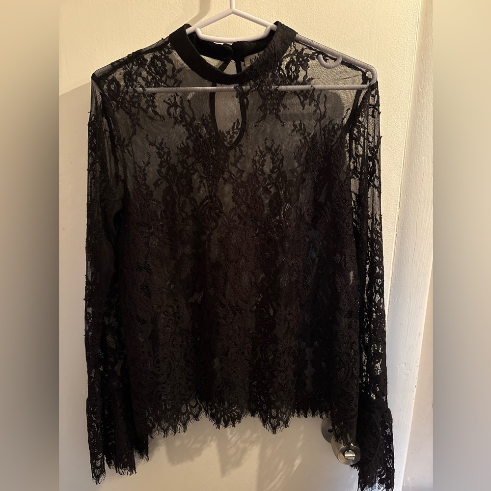 Jolt Sheer Black Lace Blouse